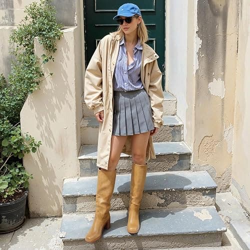 heelchic Knee High Boots for Women Campus Banana Square Toe Chunky Block Heel Tall Boots Long Riding Boots thumbnail 3