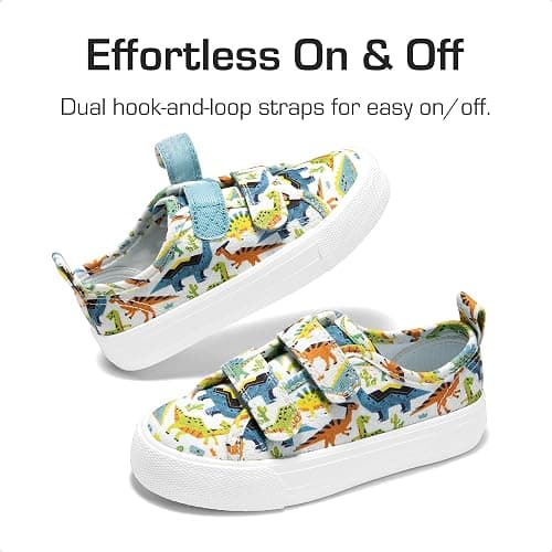 DREAM PAIRS Kid Toddler Sneakers Boys Girls Canvas with Cartoon Dual Hook and Loops for School Walking thumbnail 5
