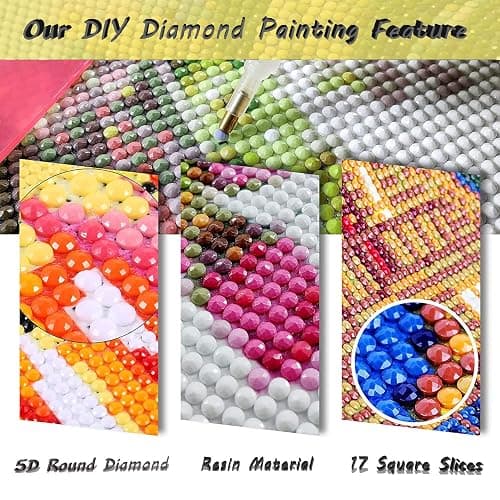 Pink Christmas Shop Diamond Art Kits for Adults, Diamond Painting Kits for Adults for Beginners, DIY Diamond Dots Art Kits, 5D Full Round Drill Gem Art Painting Kits for Home Wall Decor, 12x16 inch thumbnail 6