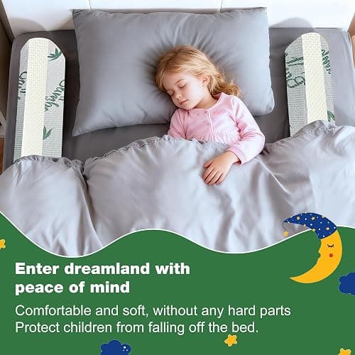 LVYSHOW Baby Bed Bumpers for Toddlers, Foam Bed Guard Rail for Kids Bed Twin Full Queen King Size Bed, 2 Pack thumbnail 7