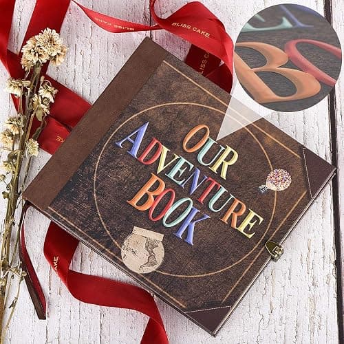 Our Adventure Book Travel Diary Photo Book, Scrapbook, Photo Album - Retro Vintage Souvenirs, DIY Guestbook for Anniversary, Wedding, Travel Writing, Baby & Friend Gifts, Heartfelt Present (Ball) thumbnail 7