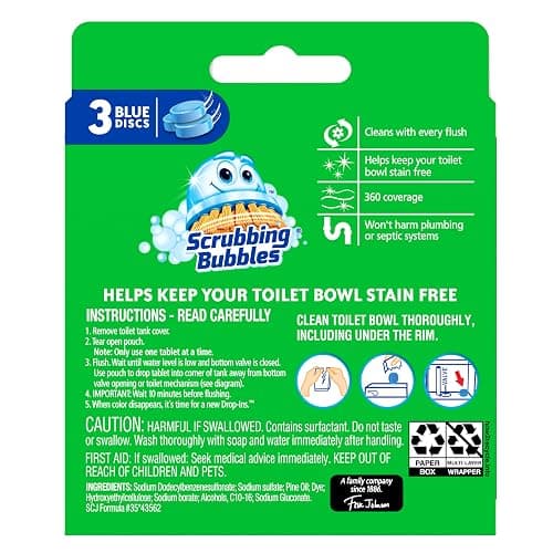 Scrubbing Bubbles Toilet Tablets, Continuous Clean Toilet Drop Ins, Helps Keep Toilet Stain Free and Helps Prevent Limescale Buildup, 3 Count, Pack Of 1 thumbnail 7