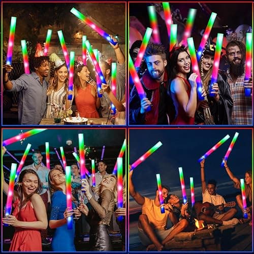 OLUPP 72PCS Foam Glow Sticks, Foam Light Up Sticks with 3 Modes Colorful Flashing, Glow Sticks for Wedding, Glow Stick Bulk Party Pack for Wedding, Raves, Concert, Camping, Carnival thumbnail 3