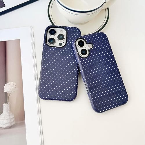 ZOEVEES Magnetic Case for iPhone 13, Compatible with MagSafe, Aesthetic Polka Dot Cute Design for Women, Hybrid 2-Layer Hard Shell Phone Cover, Blue thumbnail 2