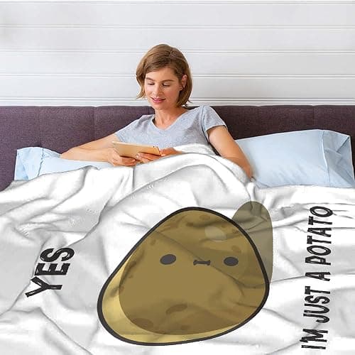 Smier Direct Cute Potato Soft Comfy Flannel Blanket Fluffy Queen Plush Throw Twin Cozy Outdoor Picnic Living Room Travel Couch 50x40in for Children thumbnail 9