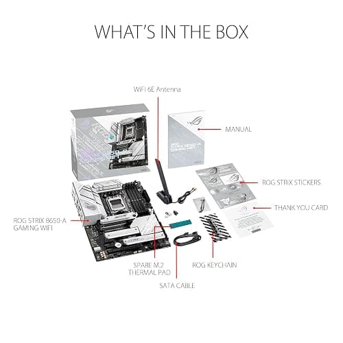 ASUS ROG Strix B650-A Gaming WiFi AMD B650 AM5 Ryzen™ Desktop 9000 8000 & 7000 ATX motherboard, 12 + 2 power stages, DDR5, 3x M.2 slot, PCIe® 4.0, 2.5G LAN, WiFi 6E, USB 3.2 Gen 2x2 Type-C®, Aura Sync thumbnail 6