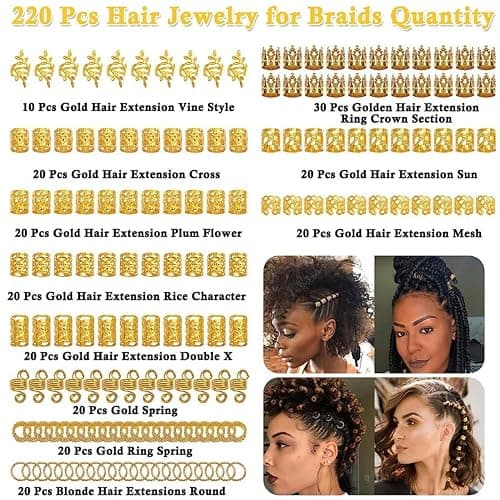 gold hair cuffs/accessories  thumbnail 5