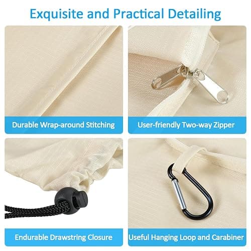 GOGOODA Travel Laundry Bags with Drawstring Closure XL Large Foldable Dirty Clothes bags with Handle Heavy Duty and Washable for College Dorm Travelling Camping, 2 Pack, Black & Beige thumbnail 4
