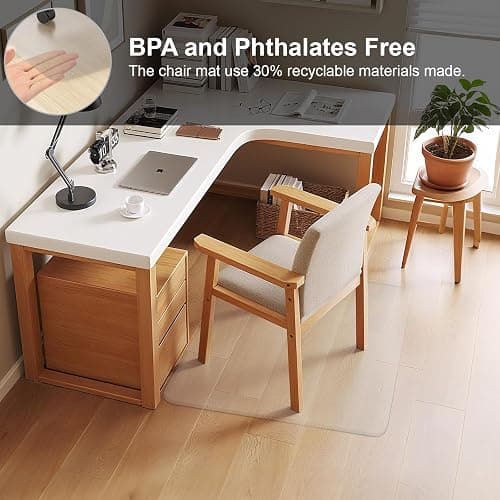 Office Chair Mat for Hardwood Floor,20"X24" Smooth Glide Slip Resistant Desk Chair Mat Hard Wood Floor Protector,Stay in Place Plastic Computer Chair Mats for Rolling Office Chairs Not for Carpet thumbnail 9