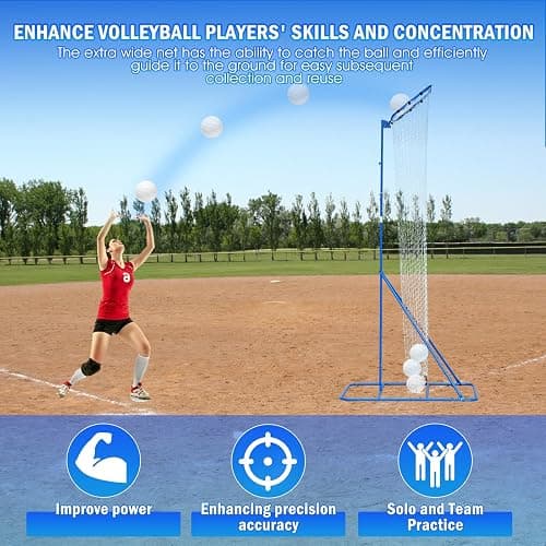Winthai Volleyball Setter Training Net, Volleyball Training Equipment with 3 Angle and 8-10FT Height Adjustments Serve Trainer for Serving, Spiking & Setting Drills Indoor Outdoor Practice Target Net thumbnail 4