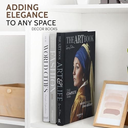 Elegant Decorative Books - Set of 3 Designer Faux/Fake Books for Decoration - Enhance Your Coffee Table, Mantle & Bookshelf Decor - Book Decor Aesthetic Collection - Real Blank Pages Inside thumbnail 6