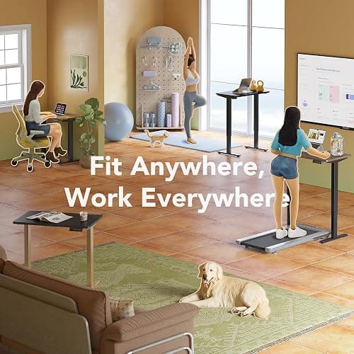 HUANUO 48" x 24" Electric Standing Desk Adjustable Height, 4 Memory Height Settings, Headphone Hook, Cable Manager, Sit Stand Up Desk for Home Office & Computer Workstation, Black thumbnail 8