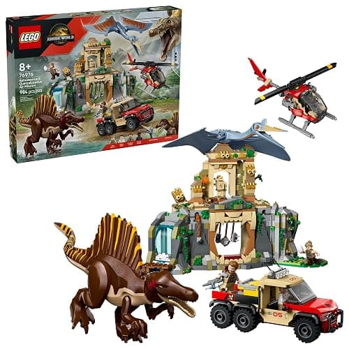 LEGO Jurassic World Spinosaurus & Quetzalcoatlus Air Mission - Dinosaur Toy for Kids - Pretend Play Building Toy with Dinosaur Figurines for Girls and Boys, 8+ - Birthday or Any-Time Gift Idea - 76976 - Image 1