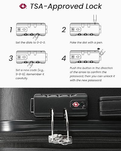 Expandable Hardshell Suitcase with TSA Lock, Medium Checked Luggage 24 Inch | Medium Packing Space, Lightweight ABS Hardshell with Spinner Wheels, Organized Interior for Travel, Black Suitcase thumbnail 5