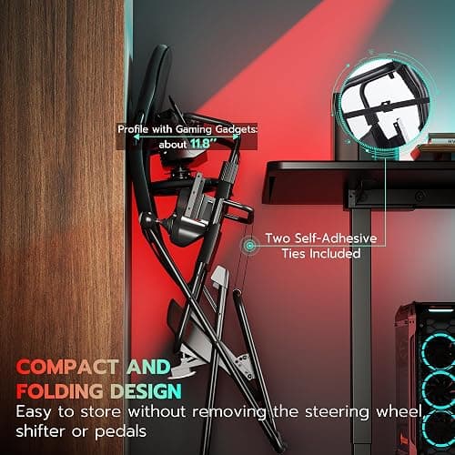 ARES WING Foldable Racing Simulator Cockpit, Racing Wheel Stand with Seat, Formula and GT Sim Driving Simulator Compatible with Fanatec, Thrustmaster, Logitech, Moza Games on PS5, PS4, Xbox and PC thumbnail 6