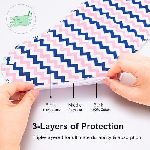 Benoxine Baby Burp Cloths & Baby Bibs 2-in-1 Design Large Size 3 Layers Thicken Cotton Super Absorbent and Soft Baby Spit Up Burping Rags Baby Burp Cloth Set for Boys and Girls Solid 12 Pack thumbnail 4