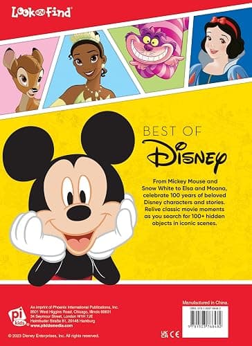 Best of Disney Look and Find Activity Book – Celebrating 100 Years of Wonder - Includes Mickey mouse, Frozen, Princesses, Moana, and More! - PI Kids thumbnail 2