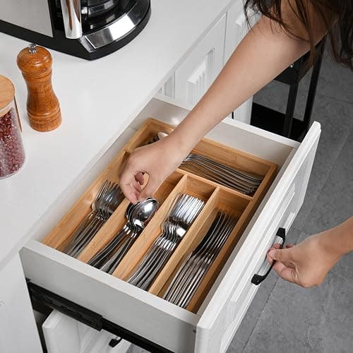 40 Piece Silverware Set with Drawer Organizer for 8, Heavy Duty Stainless Steel Flatware Cutlery Set, Fork Spoon Knife Set with Kitchen Essentials Organizer, Rust-proof, Dishwasher Safe thumbnail 4