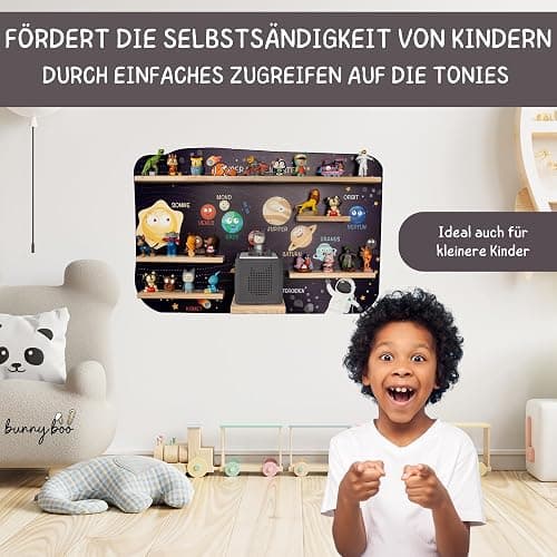 bunnyboo Toniebox Regal - für bis zu 45 Tonies - Testsieger 2024 - Magnetisches Regal für Toniebox und Figuren - geprüfte Qualität - Für Jungen und Mädchen (Astronaut) thumbnail 5
