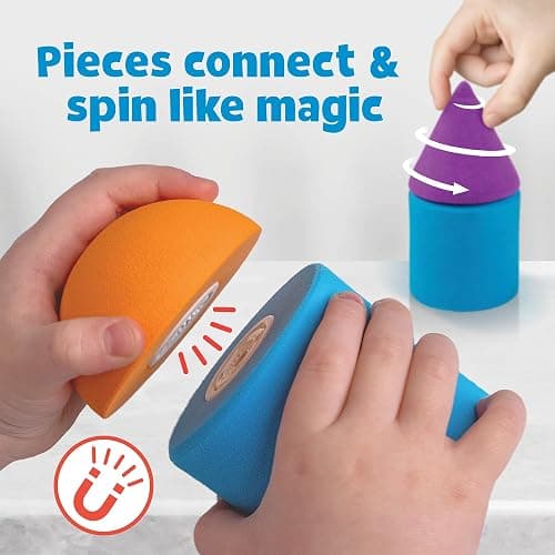 Blockaroo Magnetic Foam Building Blocks - 13-Piece Roadster, Bath Toys for Toddlers, Preschool Toys, Bathtub Toys, Sensory Toys, Blocks for Toddlers 3-5, Engineering Toys for Kids 3-5, Bath Blocks - Roadster thumbnail 7