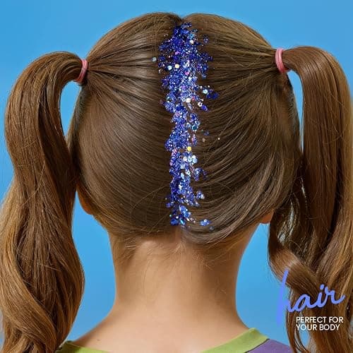Teenitor Blue Body Glitter, Face Glitters, Body Glitter Gel, Hair Glitter Gel, 80g/2.8oz Holographic Blue Glitter Makeup for Face Body Hair thumbnail 6