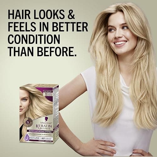 Schwarzkopf Keratin Blonde Hair Dye, 11.0 Natural Blonde, Professional Quality Hi-Lift Permanent Hair Color, Bond Enforcing System Helps Prevent Breakage* Pre-Color Serum & Purple Conditioner Included thumbnail 4