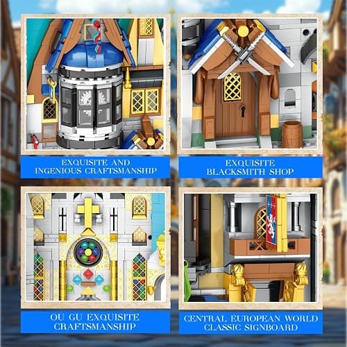 Reobrix Medieval Book Nook Building Set with Lights for Adults, 2687 Pieces | Warm LED Lighting 180° Hinged Opening Design 2687-Piece Detailed Build Bookshelf Insert and Display Model thumbnail 5