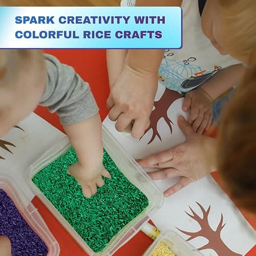 The Wood Etch Colored Rice in Vibrant Colors, Sensory Bin Filler, Rainbow Rice for Art & Craft, Creative Learning & Color Perception, Non-Toxic, Safe for Kids & Pets, Made in The USA (6 LBS) thumbnail 6