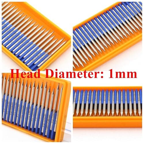 JINGLING Diamond Grinding Bits 1mm Spherical Head Carving Ball Bur Pack of 30Pcs thumbnail 2