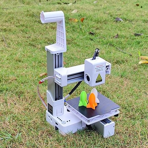 Estink Beginner 3D Printer Small Desktop 3D Printer Compact for Kids Easy to Use with Intuitive Key Controls 100x100x100mm Printing Size for PLA TPU Filament (White) thumbnail 3