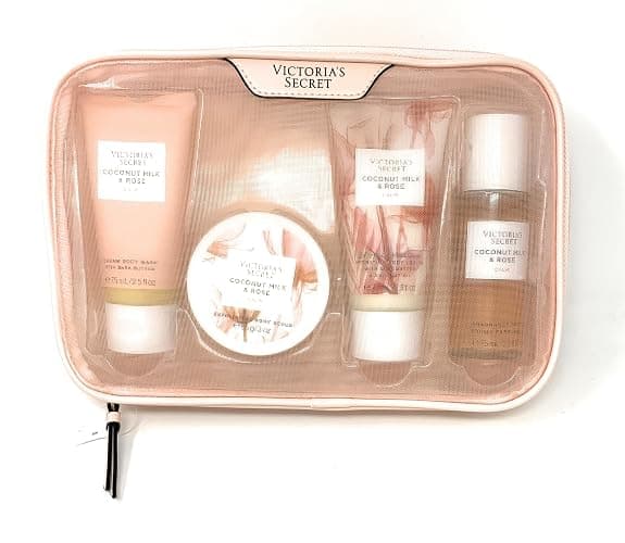 Victoria's Secret Coconut Milk & Rose Travel Set: Body Wash, Scrub, Lotion, Mist - Image 1