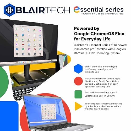 BlairTech All-in-One Desktop PC with 24" Monitor | Intel Core i5 | 8 GB RAM, 128GB SSD – Powered by Google ChromeOS Flex (Renewed), RGB Speakers, Wireless Keyboard & Mouse, WiFi & Bluetooth (Renewed) thumbnail 7