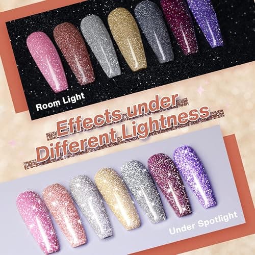 Modelones Nail Polish Remover, Acetone Nail Polish Remover and Glitter Sparkle Reflective Gel Rose Soak Off 8 Fl Oz for Nail Art Design LED Manicure Salon DIY at Home 1 PCS, Rose thumbnail 9