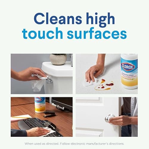 Clorox Disinfecting Wipes Value Pack, Household Essentials, 75 Count, Pack of 3 (Package May Vary) thumbnail 6