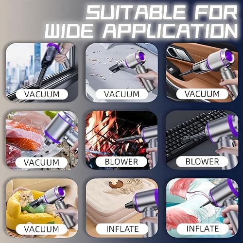 LYCVVVGS Handheld Car Vacuum Cleaner, 21000PA Rechargeable High Power Cordless Mini Vacuum Cleaner and Blower 4-in-1 with 3 Gear, Vacuum with Brushless Motor for Car, Home, Office, PC thumbnail 8
