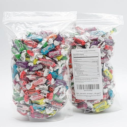 Taffy Candy 10 Flavors – Bulk Bag, Individually Wrapped, Fruit Chews, Gluten and Peanut Free, 2 lb (290 Pieces) thumbnail 2