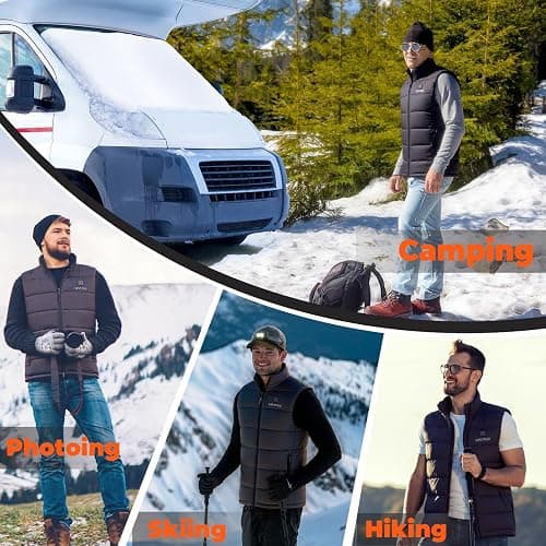 Vestego Heated Vest for Men (Battery Pack Included), Heated Jacket for Men, 3 Heating Levels thumbnail 6