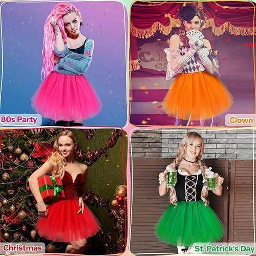 qikqik Tutu for Women Adults 5 Layerd Tutu Skirts for Women Tulle Skirt Womens Halloween Tutus Fluffy Skirt 80s Adult Tutus thumbnail 2