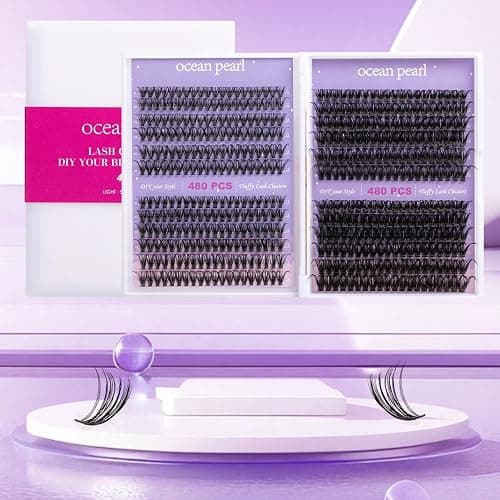 Ocean Pearl Lash Clusters 480PCS 11-20mm Individual Eyelash Extensions 30D+40D+80D+100D DIY Thick Volume Natural Lashes for Beginners at Home-4 - 480pcs 11-20mm Clusters-30D+40D+80D+100D thumbnail 6
