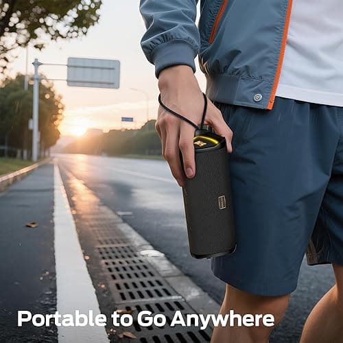 Monster Prism Bluetooth Speaker, Portable Wireless Speakers with 20W Stereo Sound, 24H Playtime, IPX6 Waterproof, TWS Pairing, Bluetooth 6.0, AUX & TF-Card Input, for Home/Outdoors/Beach/Travel thumbnail 8