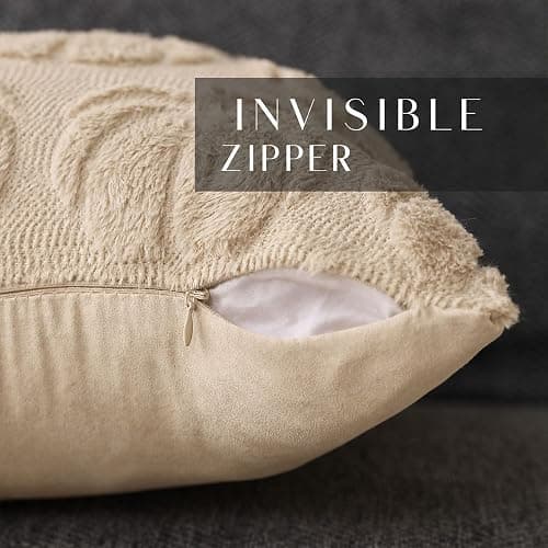 DFXSZ Fall Pillow Covers 12x20 Beige Plush Big Pumpkins Decor YZT100A12 | Soft Plush Faux Fur Wool | Autumn Thanksgiving Throw Pillowcases Decor | Sofa Living Room Home Fall Decorations thumbnail 3