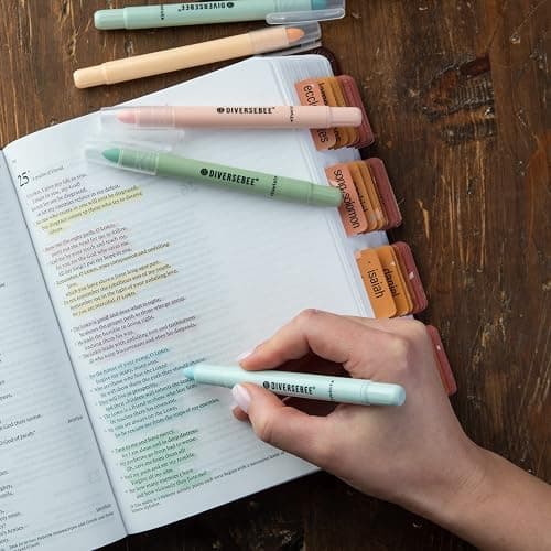 DIVERSEBEE Bible Highlighters and Pens No Bleed, 8 Pack Assorted Colors Gel Highlighters Set, Cute Bible Markers Study Journaling School Supplies and Accessories (Pastel) - Pastel thumbnail 6