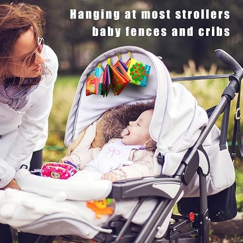 AMINFUN Soft Cloth Baby Book Toy 0-6 Months, Baby Learning Book(ABC-Z,1-10,Colour,Fruit,4 Pack),Touch and Feel Crinkle Book Infants 6-18 Months,Early Educational Toy 0-3, Gift for Babies Infants thumbnail 6