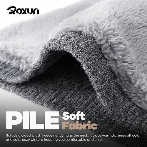 AMED   ROXUN Winter Neck Gaiter, Neck Warmer Cover Ski Gaiters for Men/Women Fleece Thick Elegant Stylish thumbnail 6