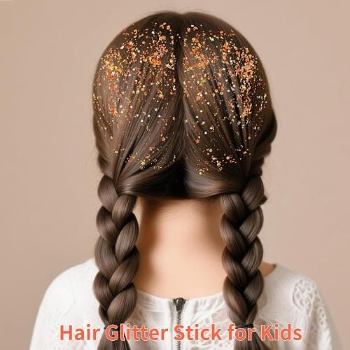 Paminify Orange Hair Glitter Stick,Cheer Orange Body Face Glitter Stick,Waterproof Singer Concert Outfits for Women,Mardi Gras Accessories,Halloween Chunky Glitter Cosplay Makeup Sequins thumbnail 6