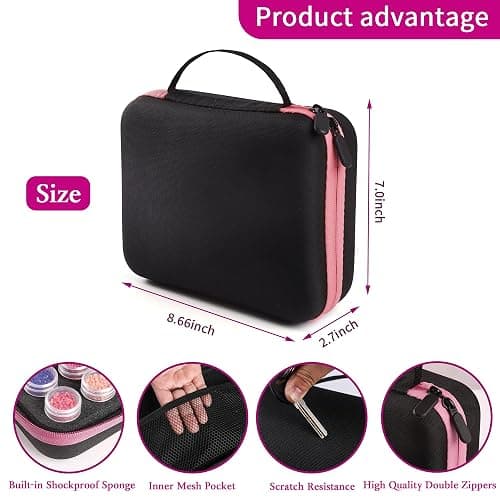 LYMUSUMI 30 Slots Diamond Art Storage Containers for Adults Portable Bead Storage Boxes for Diamond Painting Accessories and Tools（Pink） thumbnail 4