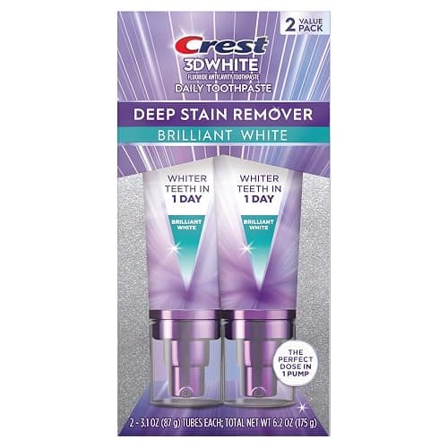 Crest 3D White Deep Stain Remover Toothpaste, Teeth whitening for Adults, 3.1oz, 2 Pack, Sensitivity Safe, Enamel Repair, Cavity Protection, Fluoride Toothpaste, Travel Size Toiletries thumbnail 13