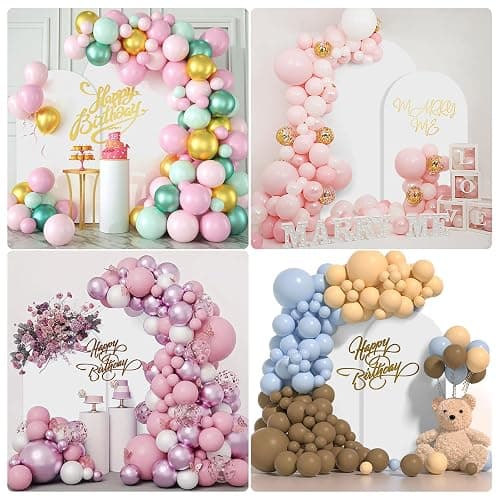 SuuWoee Wedding Arch Backdrop Stand Set of 2 With White Cover (7.2FT+6FT) | Metal Arch Balloon Stand,Gold Arched For Birthday,Party,Baby Shower,Anniversary,Event Decor,Easy To Assemble,Sturdy,Durable thumbnail 6