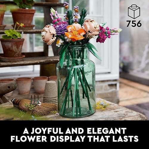 LEGO Botanicals Flower Bouquet - Artificial Flowers Set for Adults incl. Roses, Snapdragons, Poppies, Asters & Daisies - Home Decor Gift Idea for Women and Men - Botanical Collection - 10280 thumbnail 4