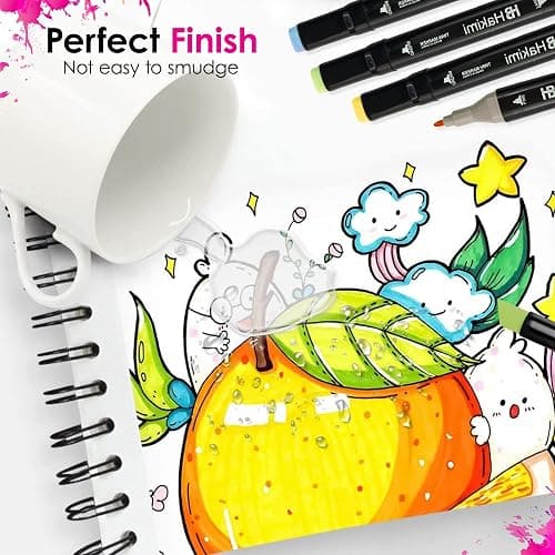HAKIMI Alcohol Markers 48 Colours Dual Tip Colouring Pens for Adults, Anime & Calligraphy Art – Felt Tip Pens with Case – Ideal for Colouring Book, Scrapbooking, Manga & Stationery Set thumbnail 3